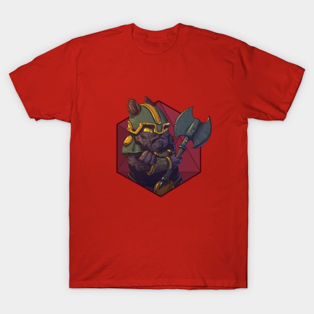 RPG Cat Persian dwarf warrior T-Shirt by Carlos CD